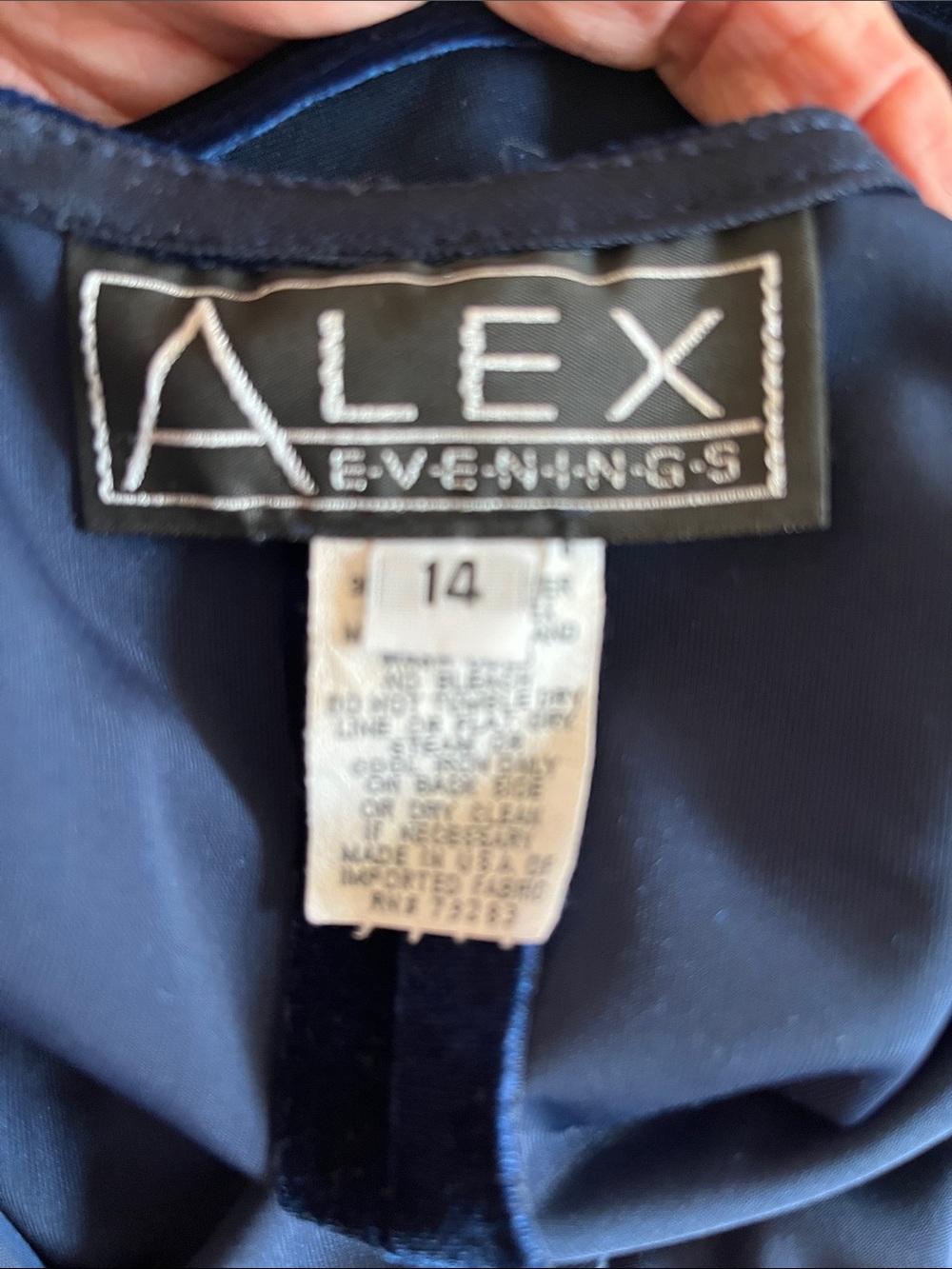 Alex Evenings Navy Velvet Cowl Neck Maxi Dress - Picture 5 of 5